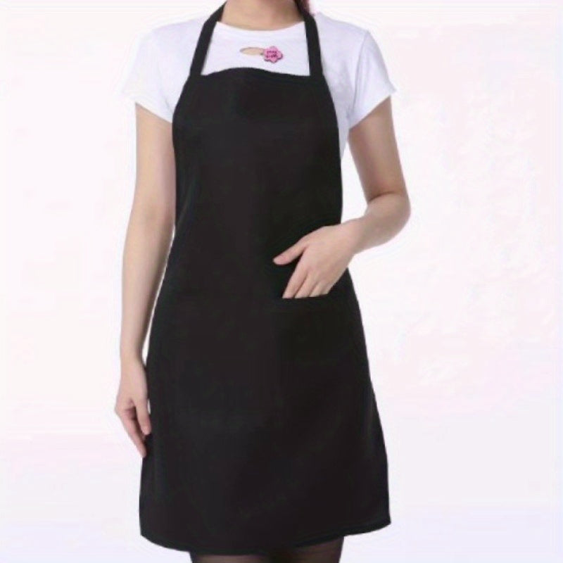 Polyester Apron with Pockets and Adjustable Halter Strap for Cooking Gardening Baking