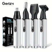 Afeitadora eléctrica 4 en 1 con recargable USB, recortadora de vello nasal, cuerpo de aluminio, recortadora de patillas y cejas