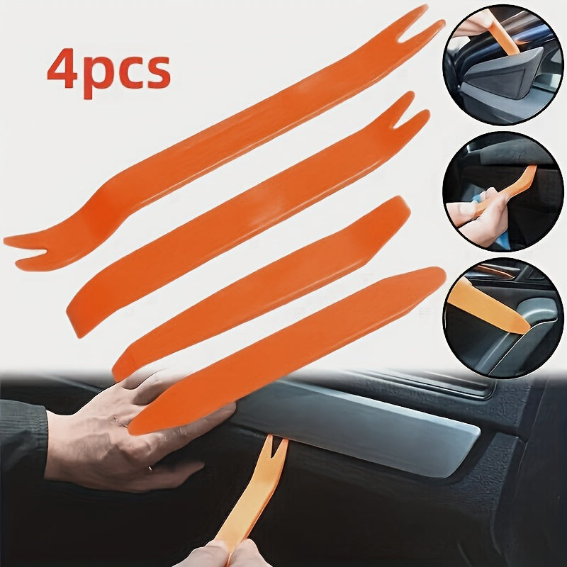 Kit de herramientas de palanca de plástico de 4 piezas para desmontar el audio del coche, herramientas para quitar paneles de puerta