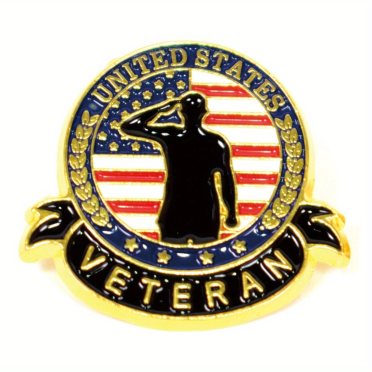 10-Pack Vintage Alloy Veteran Lapel Pins Military Commemorative Brooches Irregular Shapes