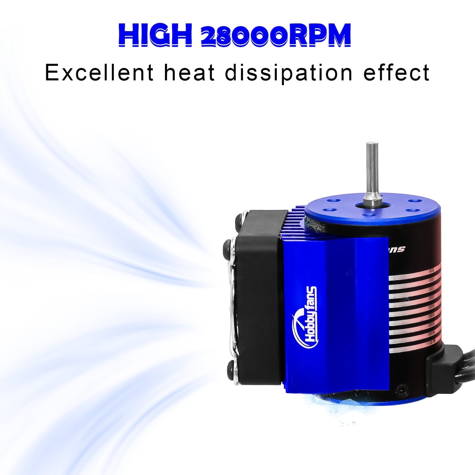 Ventilador de enfriamiento RC de 40mm con disipador para motores de coche RC Azul