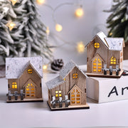Wooden Christmas Ornaments Luminous LED Tabletop Decor for Holiday Season