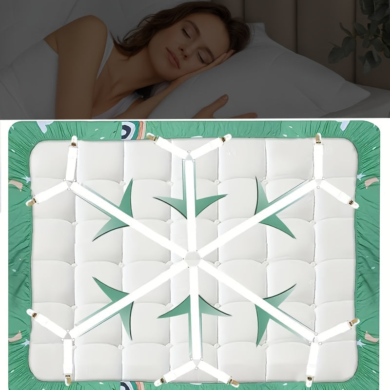 Elastic Sheet Fastening Strap with Adjustable Clip for Bed Sheets