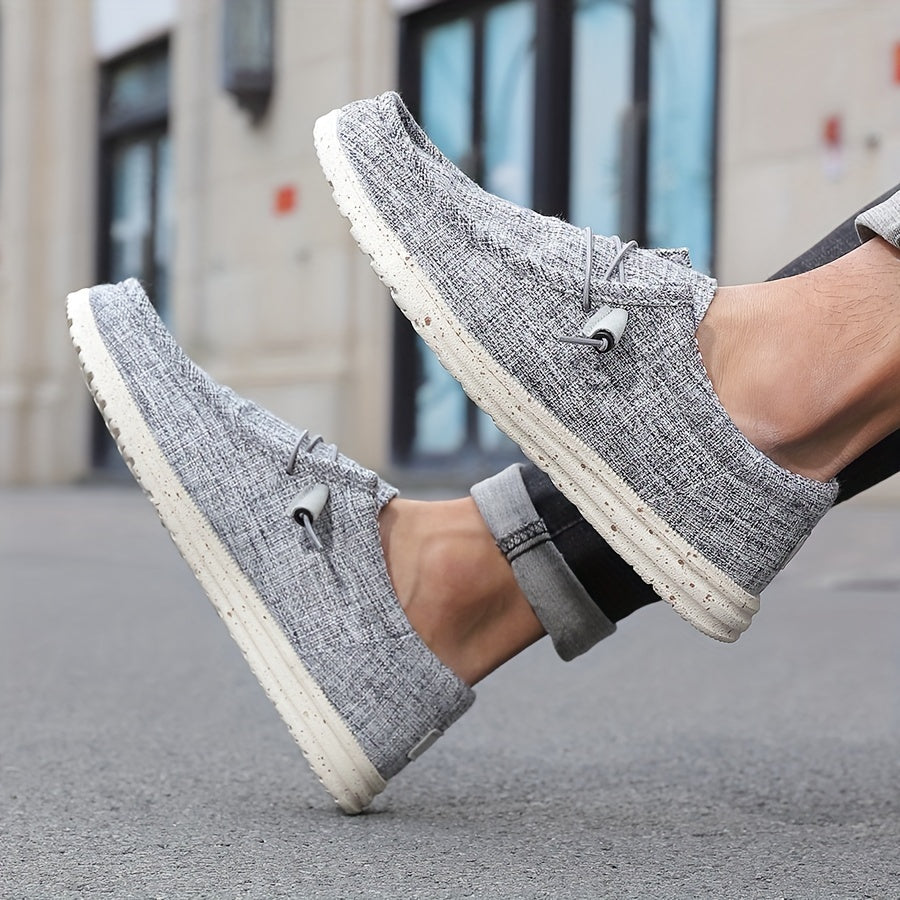 Men's Casual Loafers Breathable Fabric Upper Non-Slip EVA Sole American Flag Accent