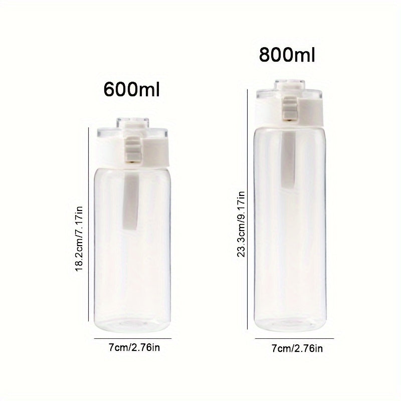 White Sports Water Bottle with Handle, Wide Mouth, 14oz 20oz or 27oz Reusable Plastic