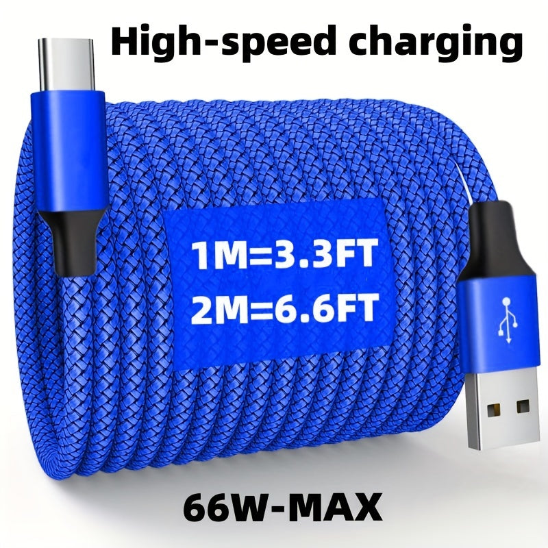 Fast Charging USB Type C Data Cable Nylon Matte for Phones 50-80W