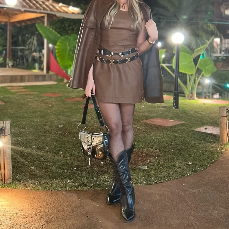 Women’s Western Cowgirl Boots Pointed Toe Chunky Heel All-Season Black Synthetic