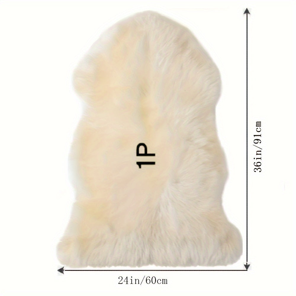 Artificial Wool Cushion 12cm Long Soft Floor Rug Seat Pad Durable Cozy