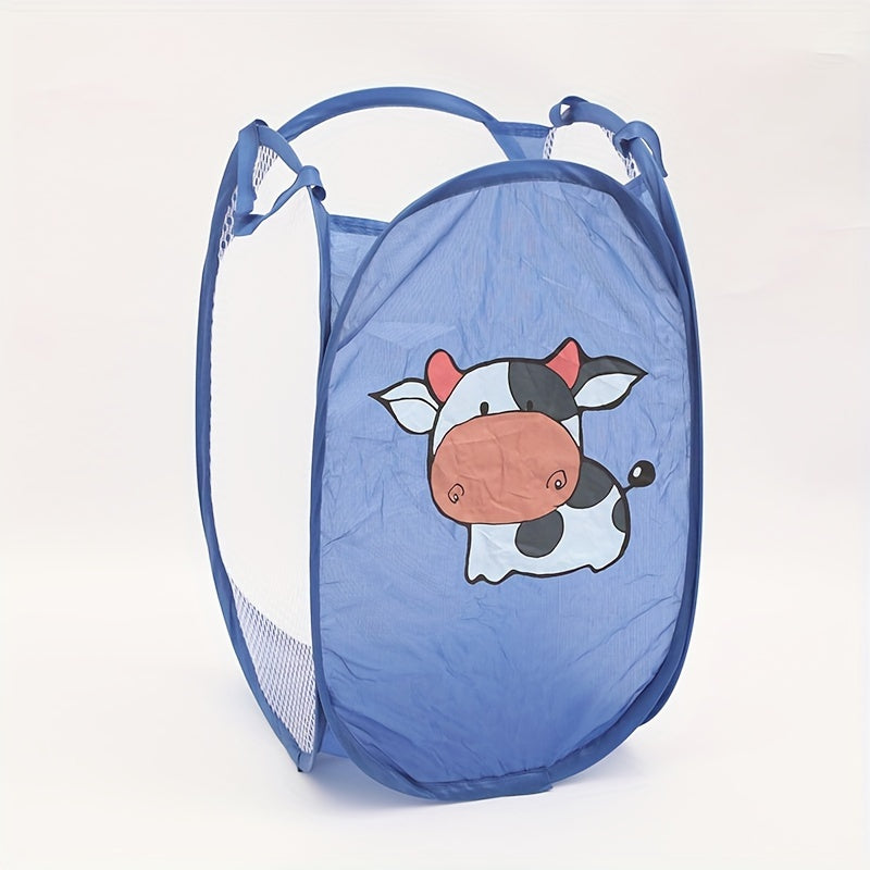 Cesto de ropa bohemio plegable con diseño de dibujos animados para ropa y almacenamiento