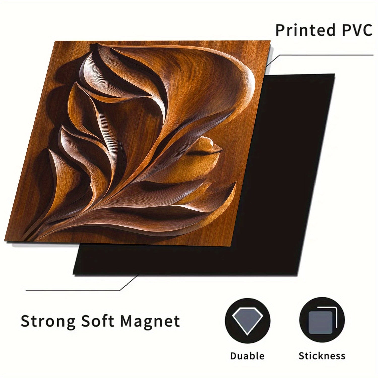 Yog'och barg dizayni dishwasher magnit qopqog'i, suv o'tkazmaydigan, issiqlikka chidamli metall panel stiker