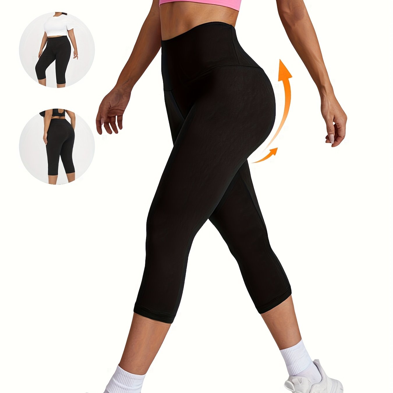 Women's Plus Size High Waist Soft Stretch Biker Yoga Leggings
