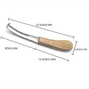 Hoof Knife Set with Double-Sided Blades and Wooden Handles for Horses 2 or 3 Pieces
