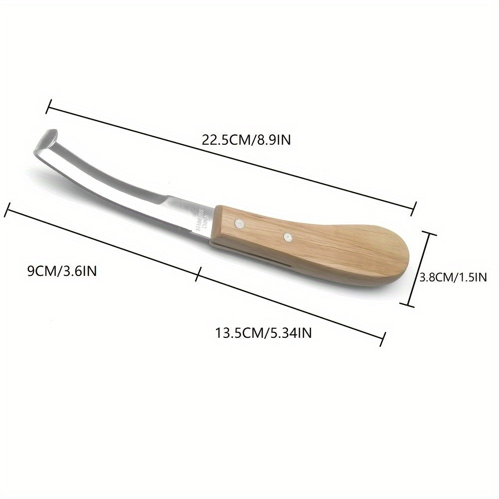 Hoof Knife Set with Double-Sided Blades and Wooden Handles for Horses 2 or 3 Pieces