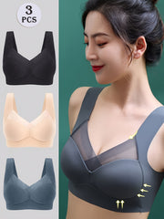 Women's Wirefree Yoga Bralettes Set Soft Breathable Stretch Backless Bras