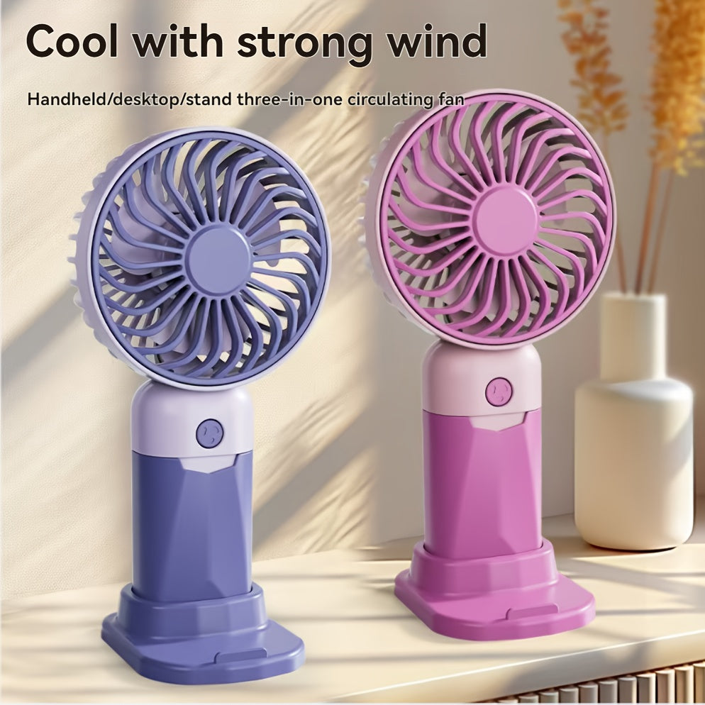 Портативный ручной вентилятор USB, перезаряжаемый, небольшой вентилятор для офиса, стола, студента, подвесной на шею