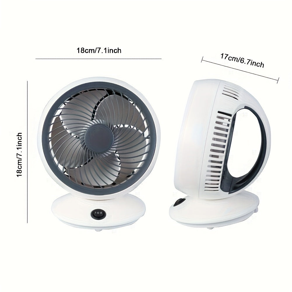 6-Inch Portable Desk Fan White Gray USB Powered Indoor Outdoor Use