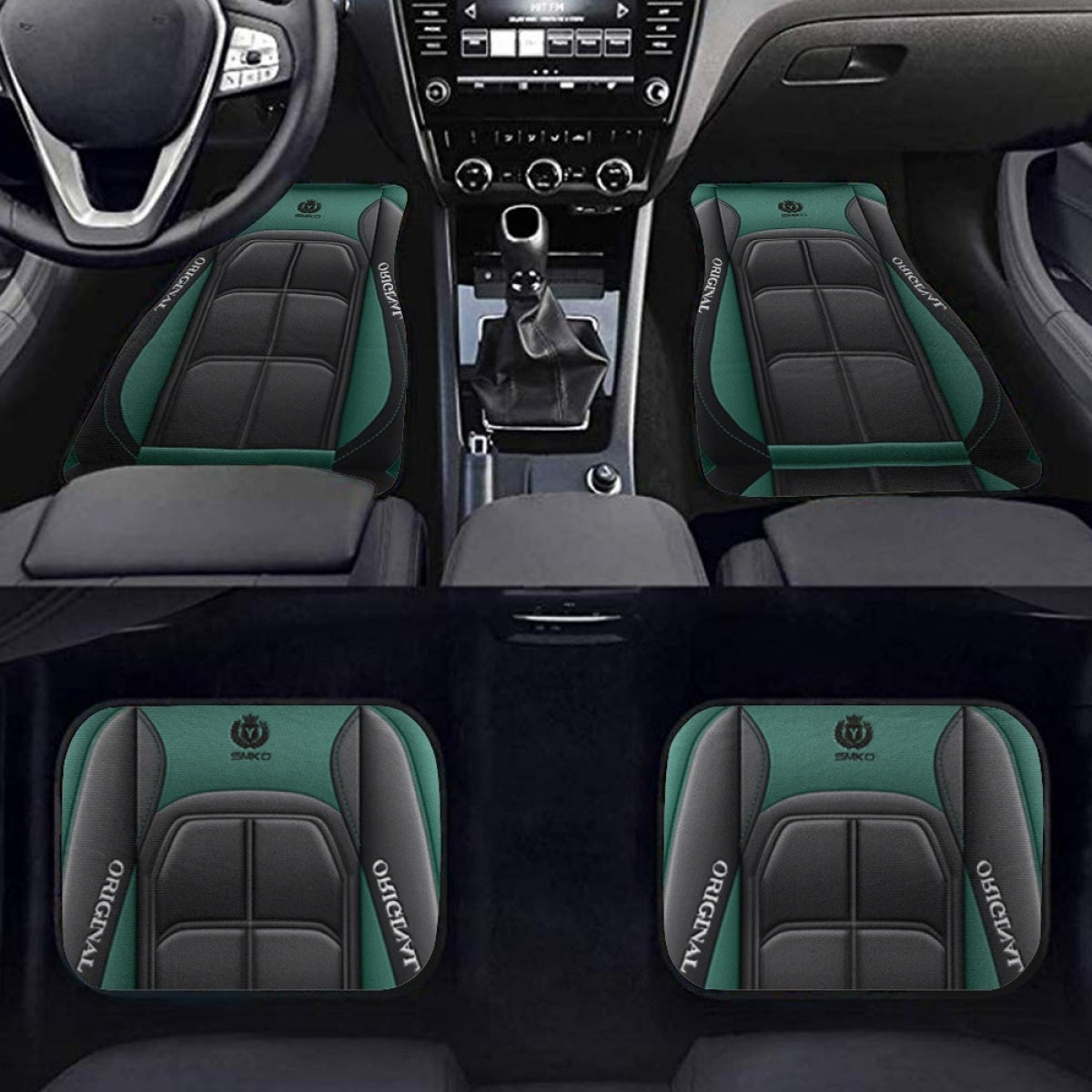 Universal Polyester Car Floor Mats Non-Slip Washable Durable All-Weather Protection Set of 4