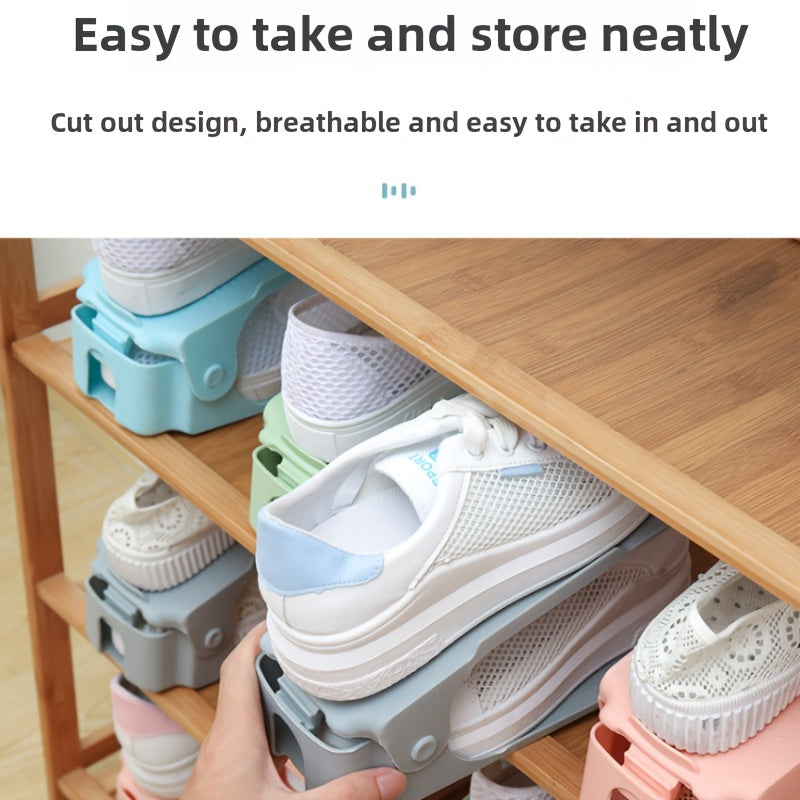 Double-Fold Shoe Rack with Removable Dividers Multi-Layer Storage Organizer
