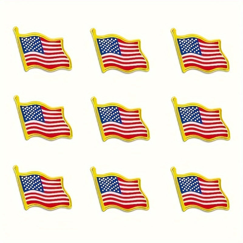 Pack of 100 American Flag Lapel Pins Alloy Patriotic Accessories for Independence Day