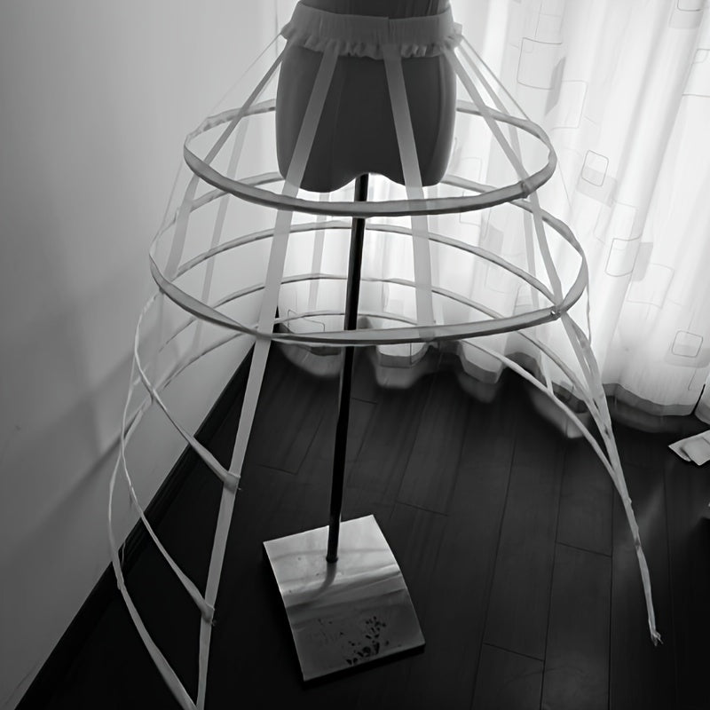 Women's Breathable Performance Underskirt with Satin Ribbons and Cut-Out Split in White and Black