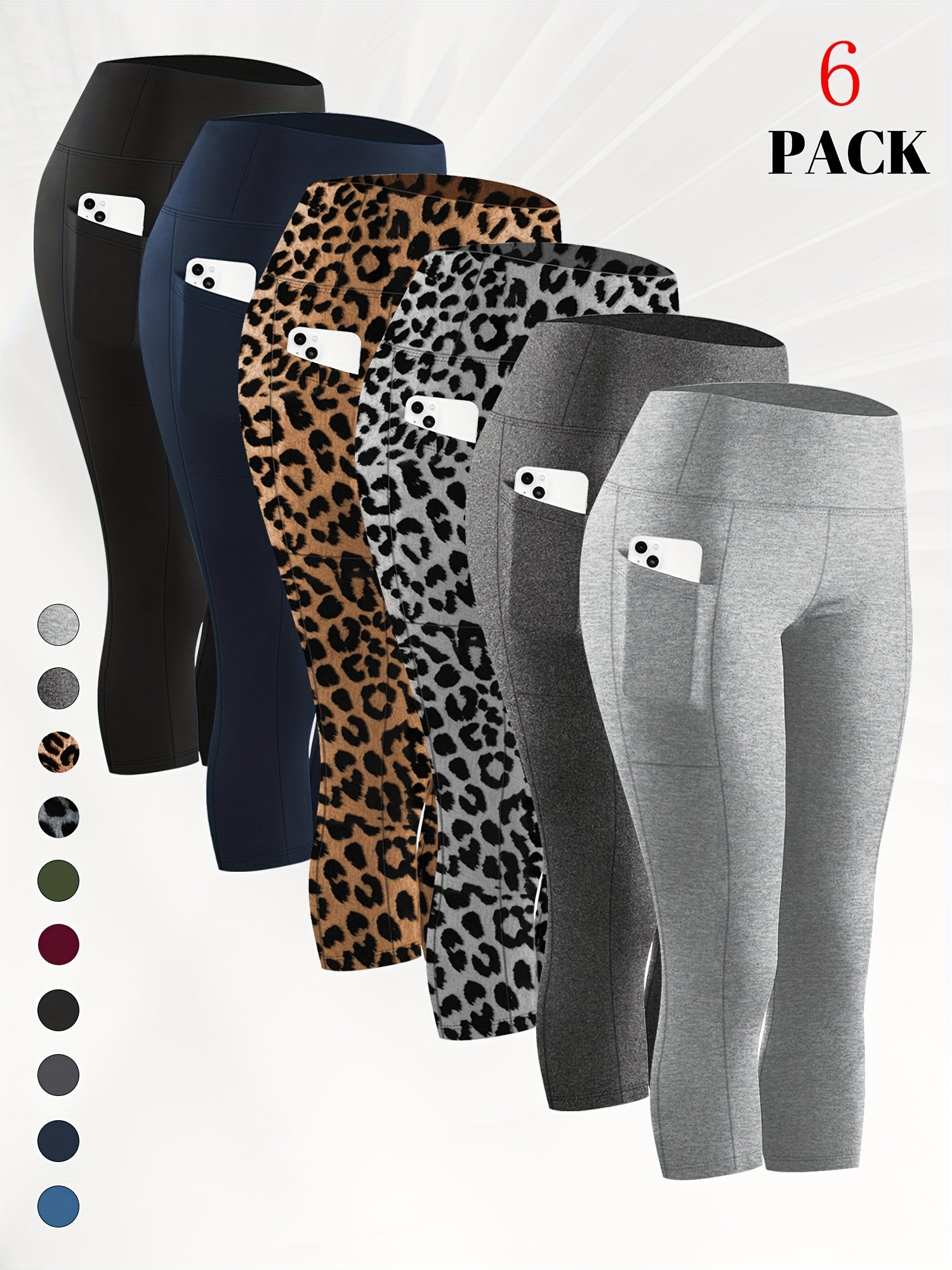 Plus Size High Waist Pocketed Leggings Stretchy Skinny Fit Casual Spring Summer Fall