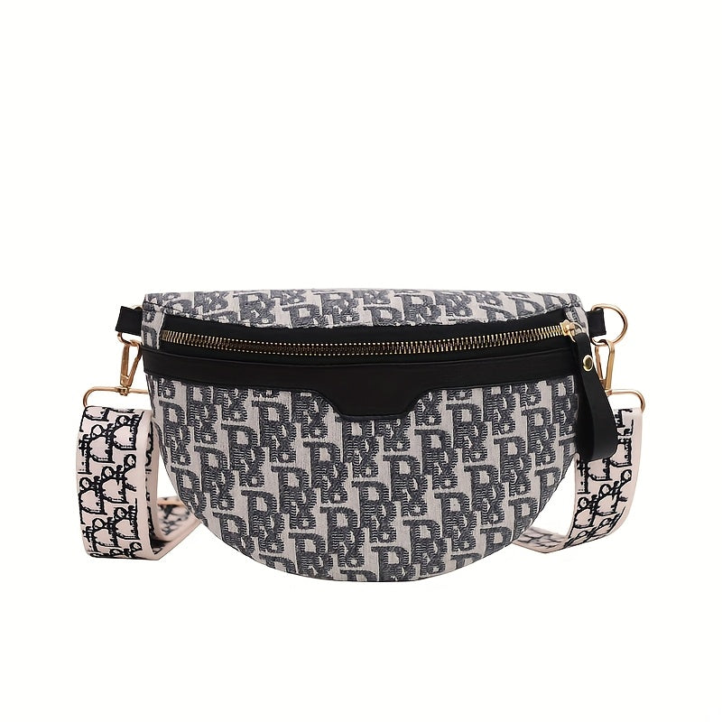 Women's Canvas Chest Bag with Embroidery, Multiple Carry Options for Spring and Summer