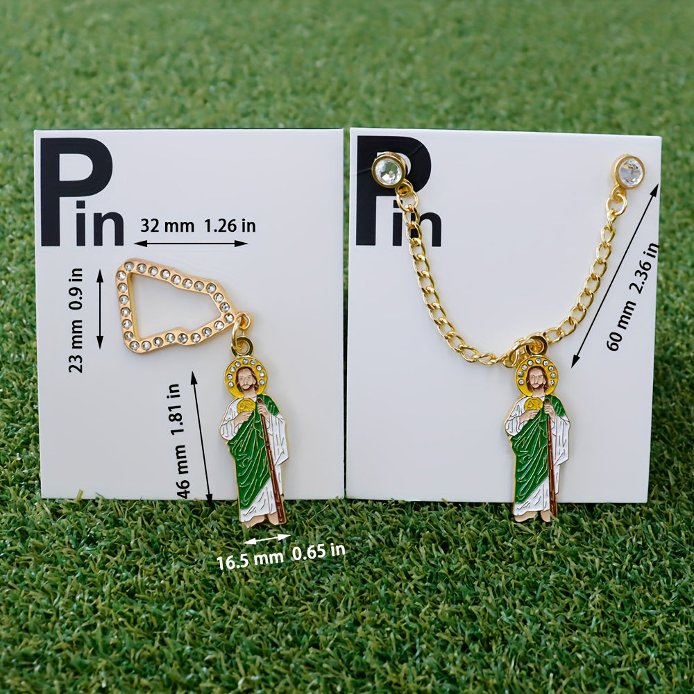 Men's Religious Baseball Cap with Decorative Pendant Pin Badge