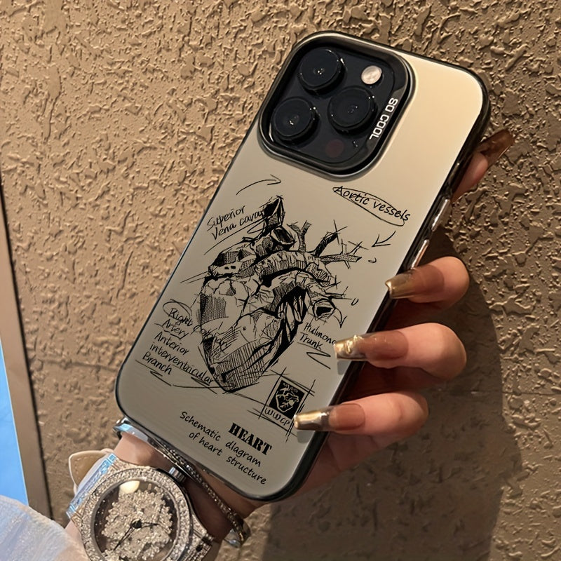 Colorful Heart Pattern TPU Phone Case for iPhone Models with Air Cushion Protection