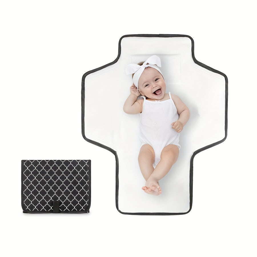 Kids Diaper Changing Pad Waterproof Foldable Travel Mat Gray Polyester