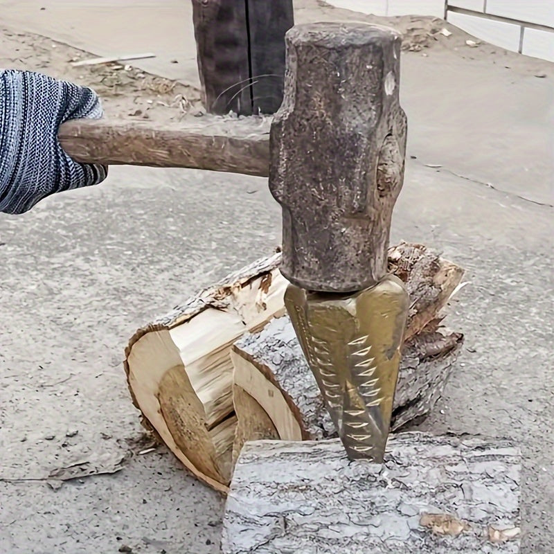 Steel 4-Way Manual Firewood Splitting Wedge 3.5-5lb Outdoor Fireplace Tool