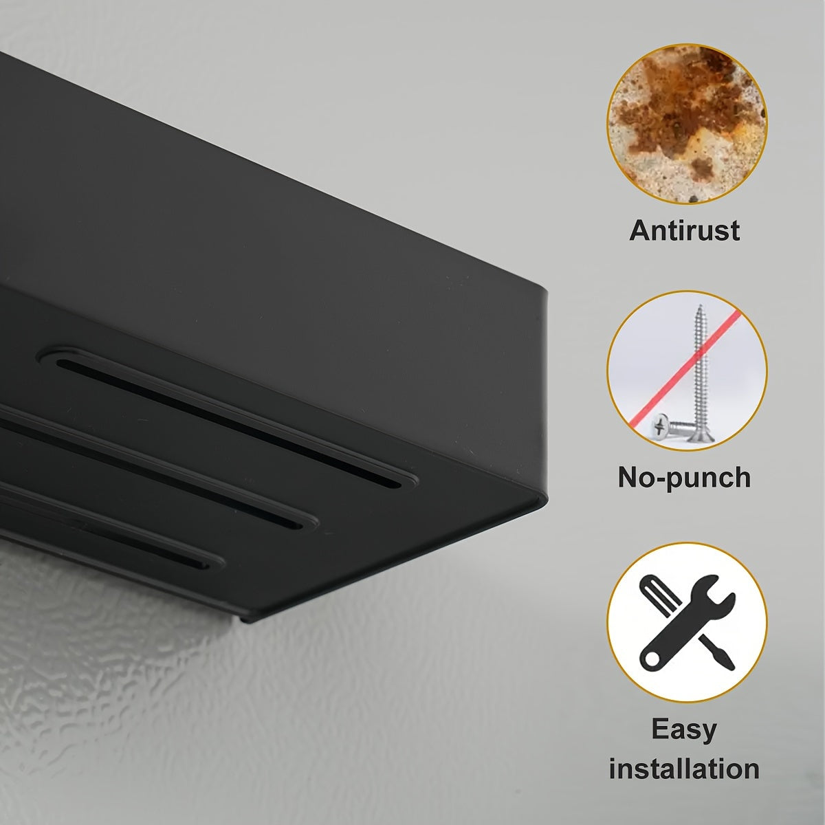 4PCS Magnetic Refrigerator Spice Racks Large Capacity Space-Saving Black