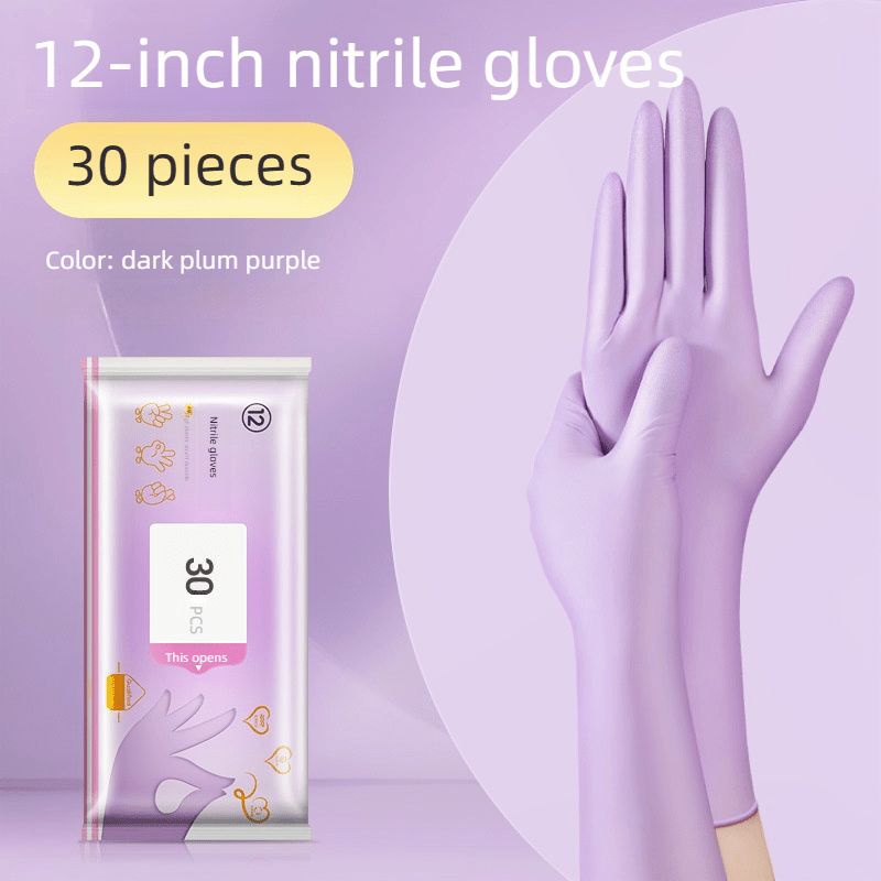 30 Pairs Reusable Nitrile Gloves Waterproof Durable Flexible Kitchen Bathroom Pet Care