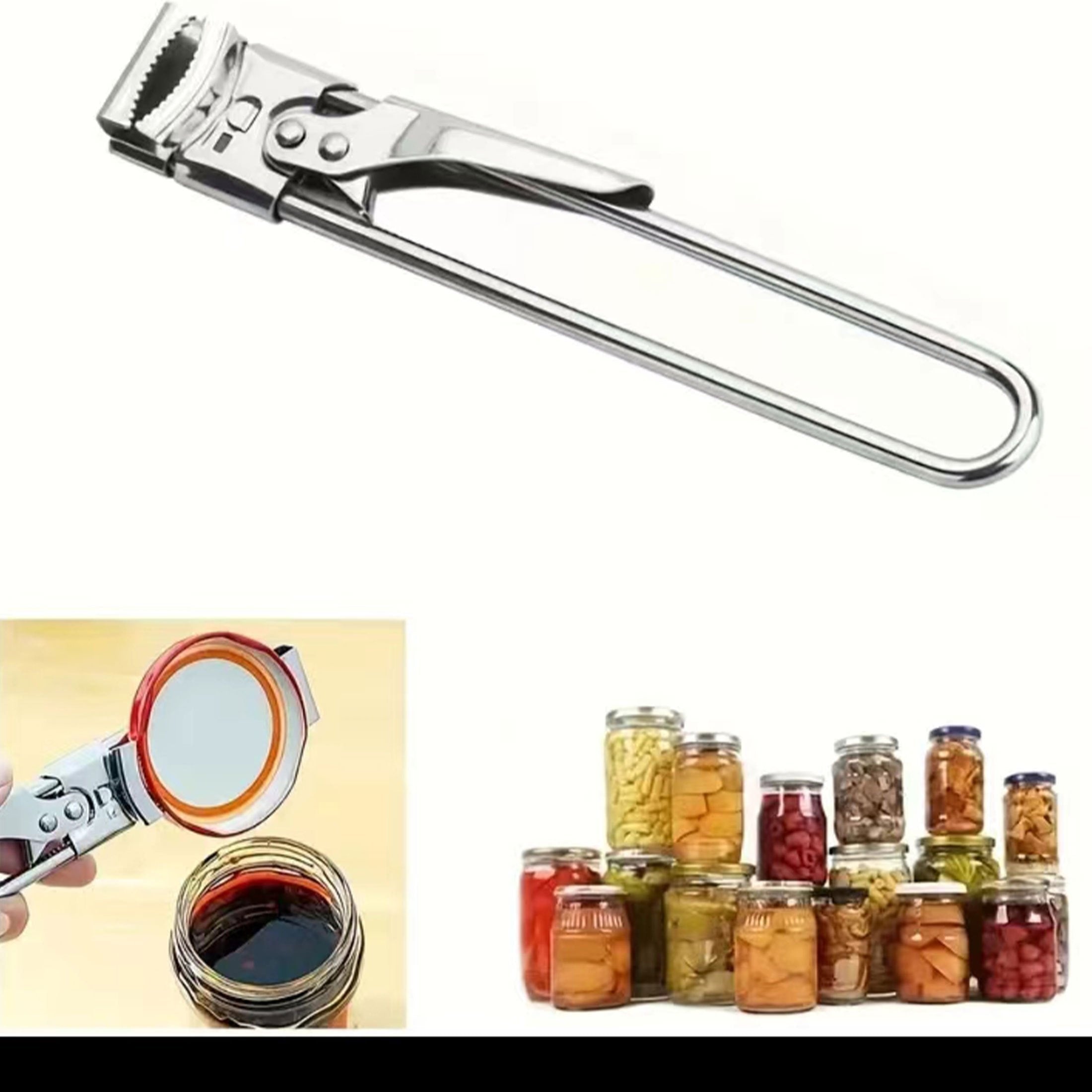Multifunctional Manual Lid Gripper and Jar Opener Stainless Steel Kitchen Tool