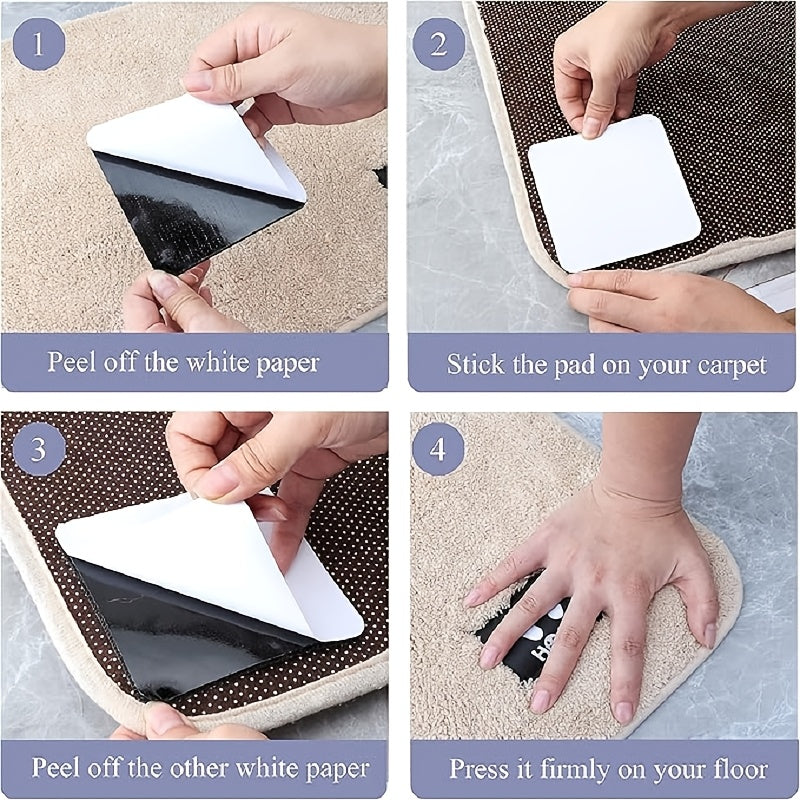 Carpet Grippers Set for Hardwood Floors Anti-Slip Tape Self-Adhesive Hook and Loop Fasteners