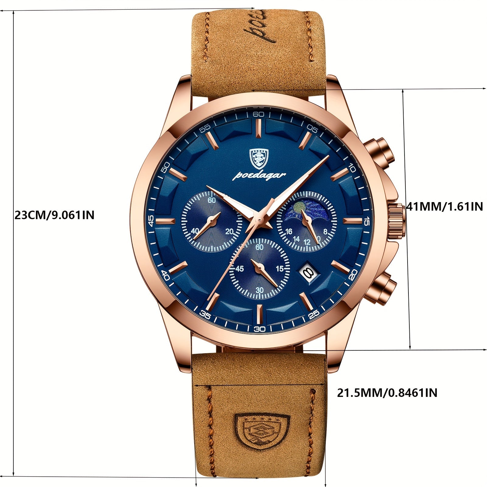 Men's Waterproof Luminous Calendar Watch with Date Display