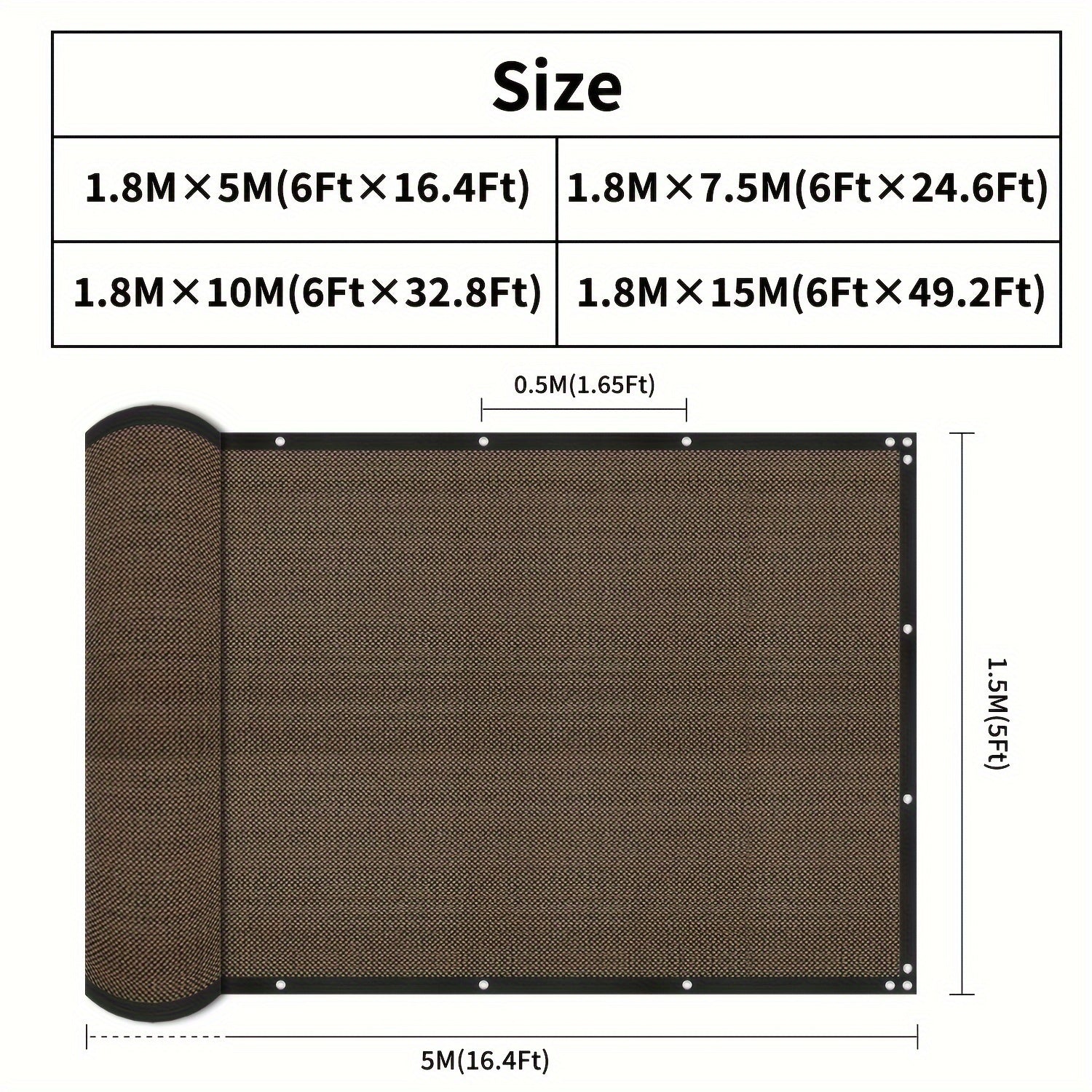 6-Foot Heavy Duty Privacy Fence Screen for Garden UV Protection Windproof Brown