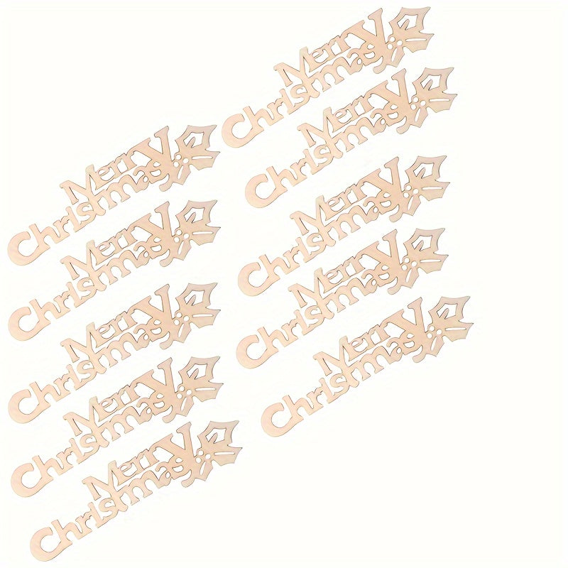 10 DIY Unfinished Wooden Christmas Ornaments 8cm for Painting and Crafting