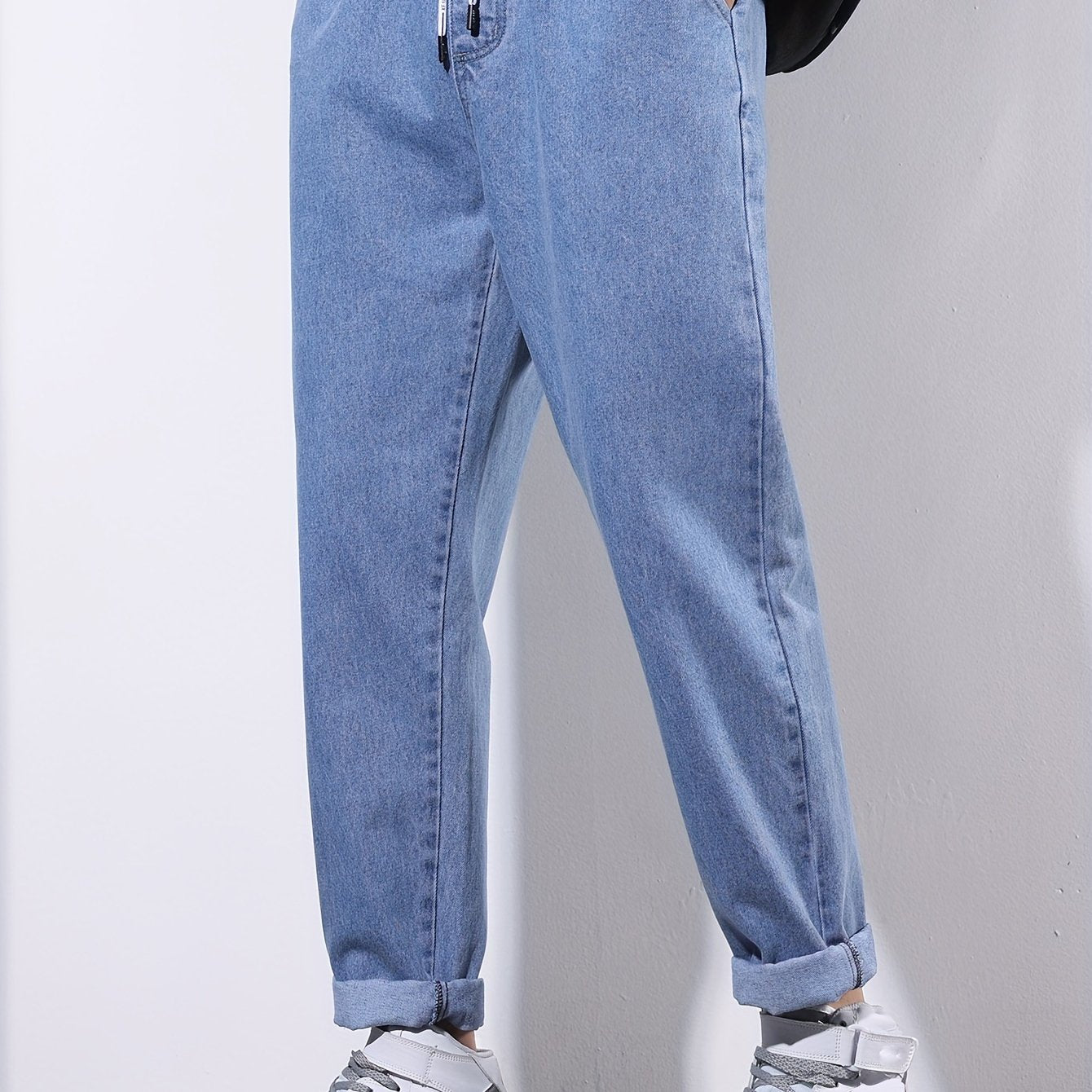 Мужские джинсы с прямыми штанинами из денима, хлопковый микс, стирка, средняя посадка, повседневные, для всех сезонов
