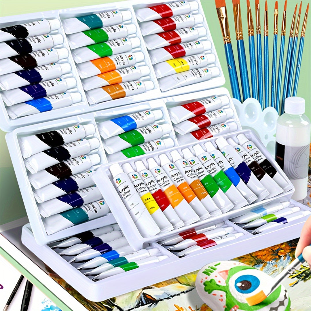24-Color Acrylic Paint Set with 5ml Tubes for Art and Craft Projects