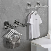 Foldable Clothes Drying Rack with Suction Cups Portable Laundry Hanger for Balcony and Home