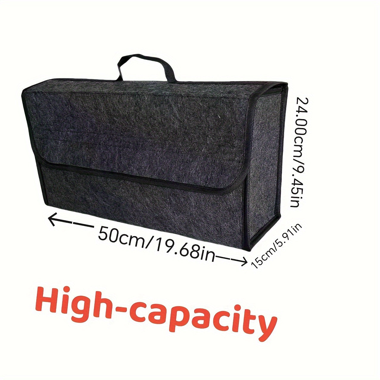Durable Polyester Car Trunk Organizer with Handle for Vehicles and Home