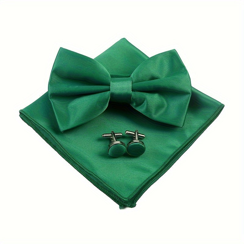 Мужской набор аксессуаров: квадратный шарф, бабочка, запонки, свадебный подарок