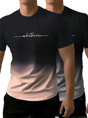 Men's Sports T-Shirt Gradient Color Casual Summer Round Neck Tee