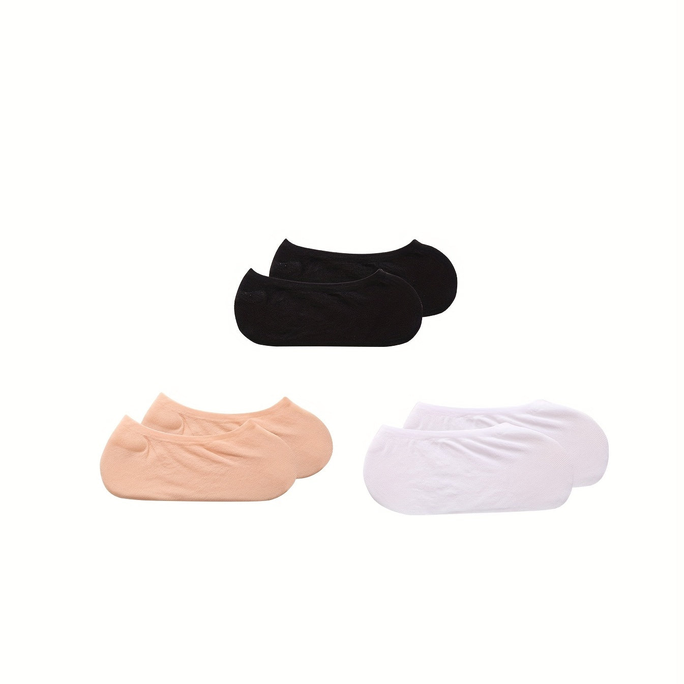 Women’s Invisible Low Cut Ankle Socks 3 Pairs Breathable Solid