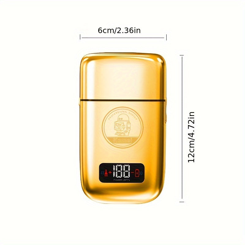 Reciprocating Electric Shaver USB Rechargeable Titanium Foil Razor LED Display 5 Speeds