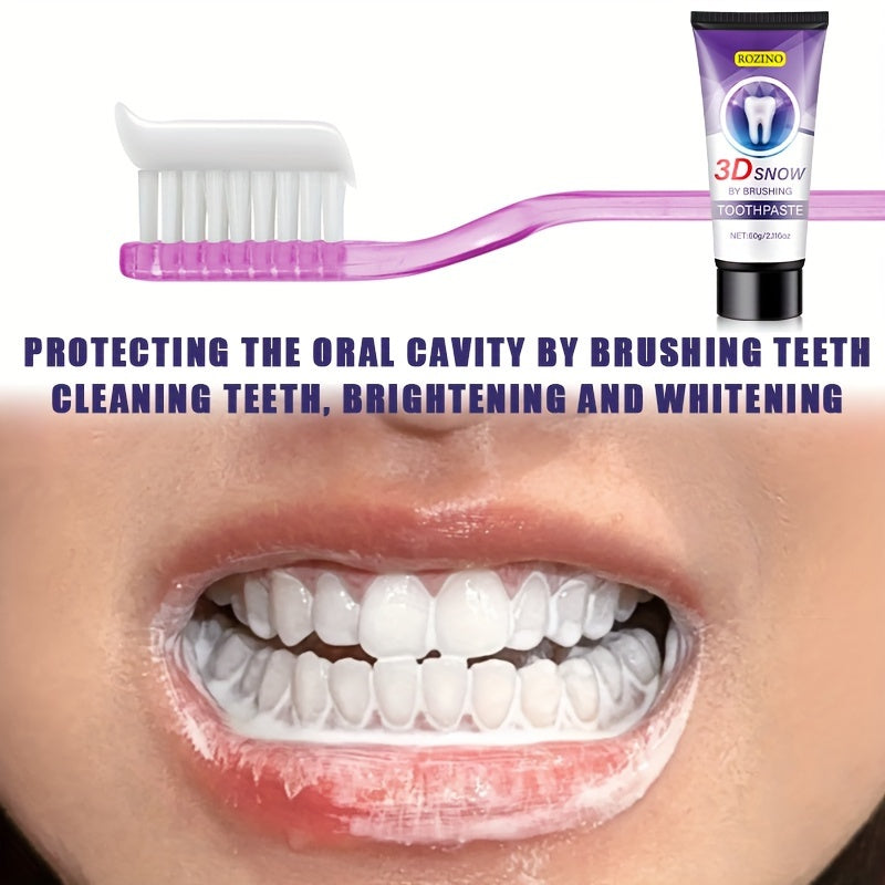 3D Snow Toothpaste Whitening Brightening Freshening Breath Gums Protection 60g