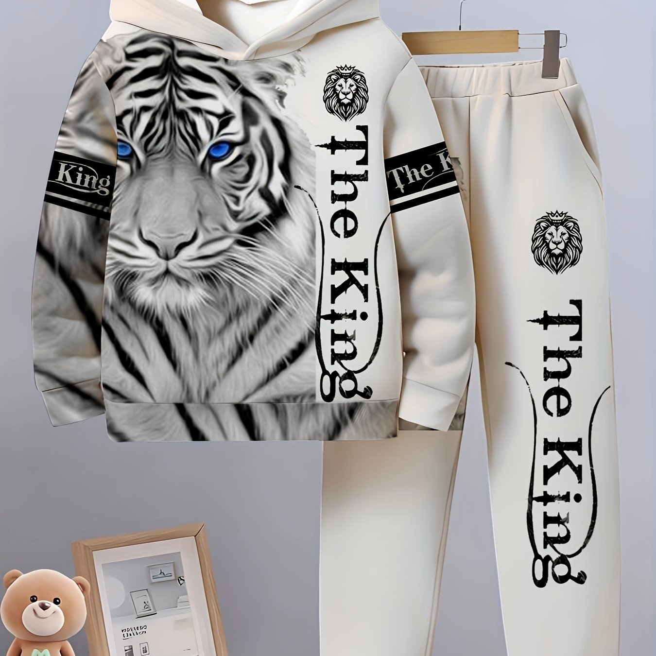 Kids Boys' Long Sleeve Geometric Pattern Sports Sweater and Hat Set for Outdoor Activities