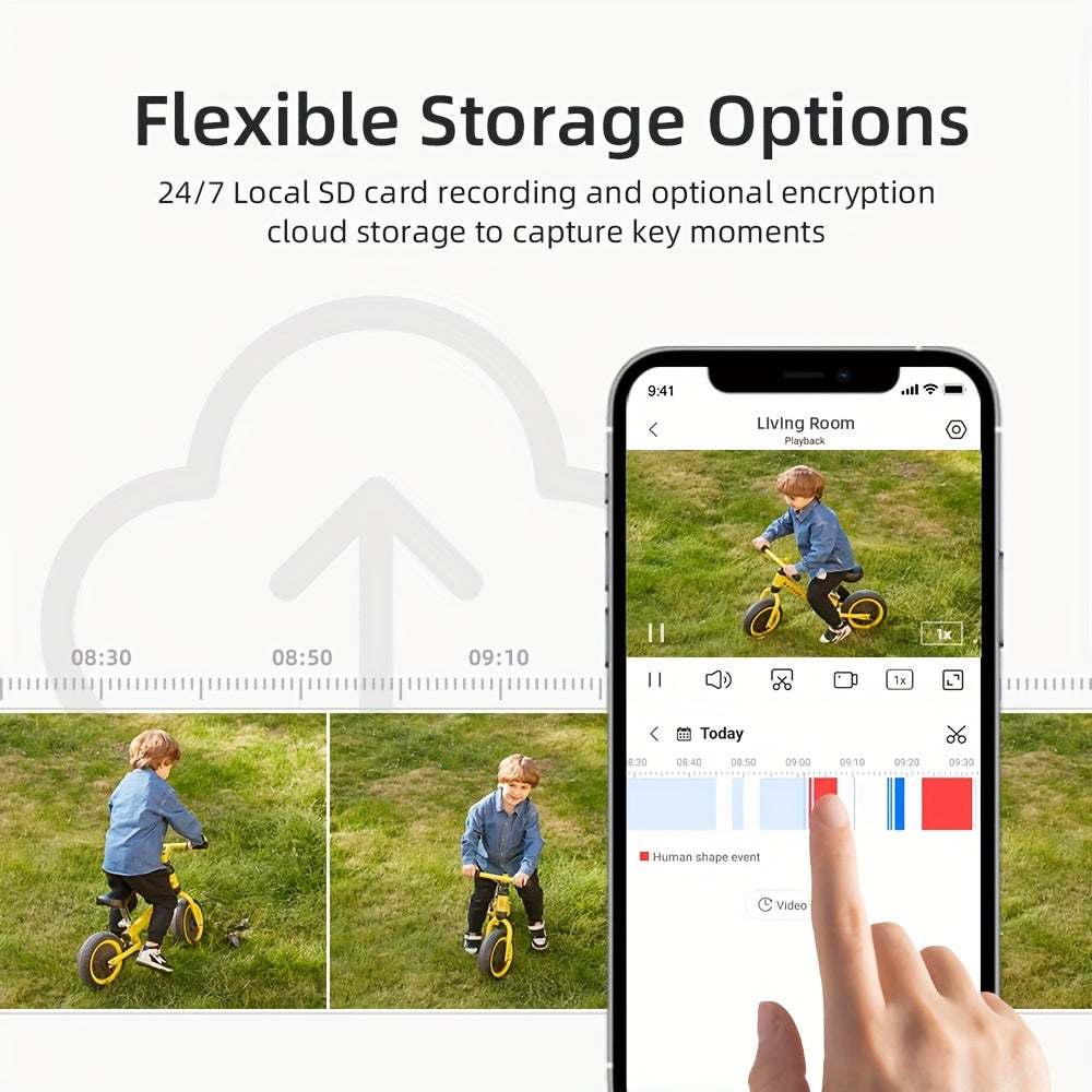 Outdoor Security Camera with AI Motion Detection 1080P HD Night Vision Floodlight Two-Way Audio