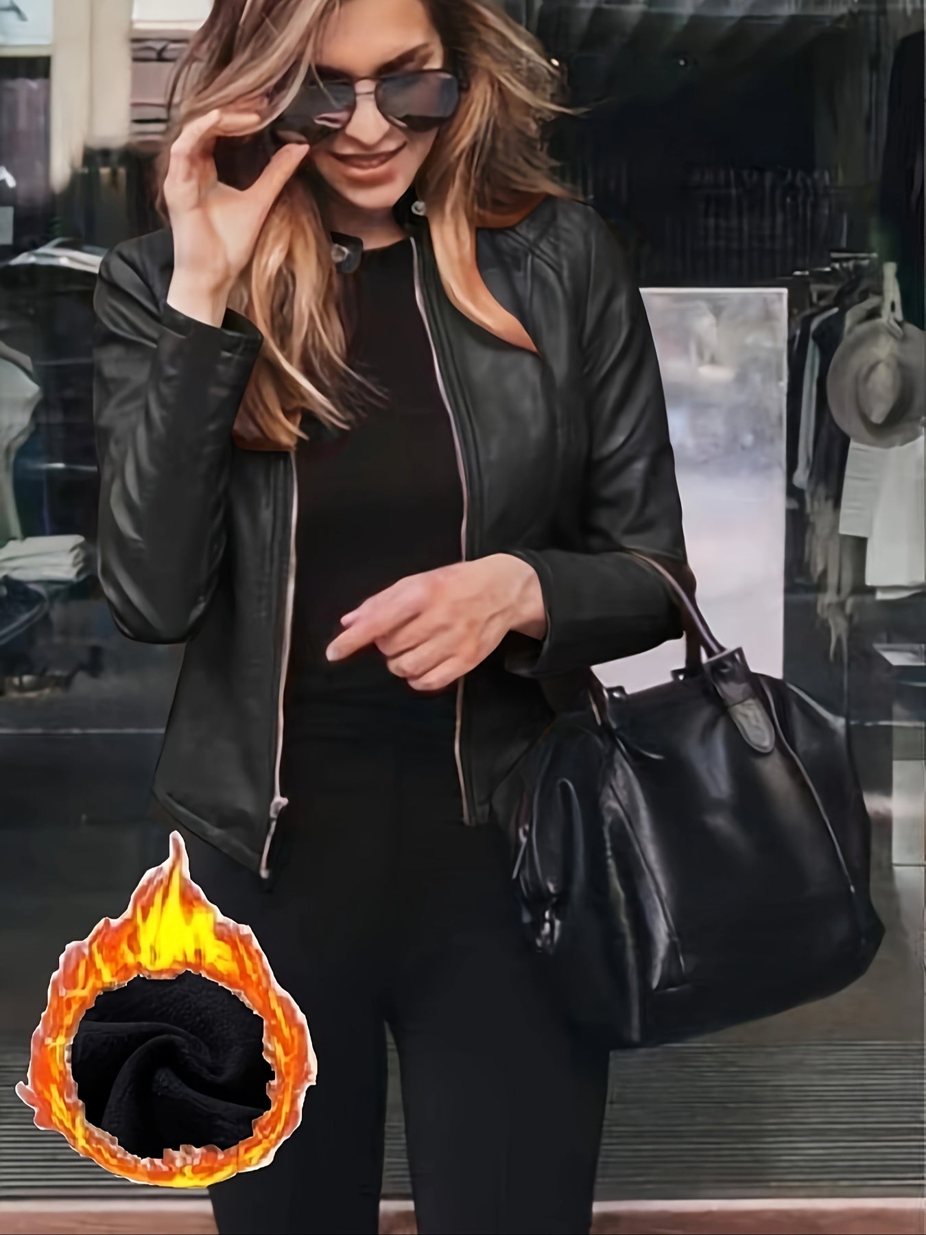 Women's Waterproof Fleece-Lined Coated Jacket with Stretch Fabric