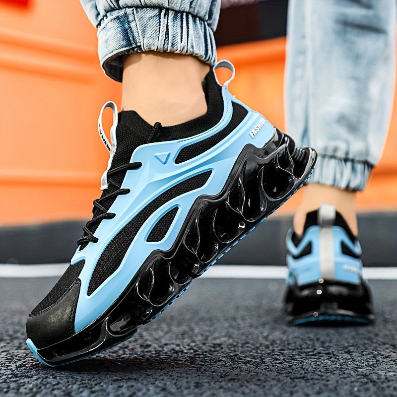 Men's Running Shoes Breathable Mesh Athletic Sneakers Lace-Up TPU Sole Casual